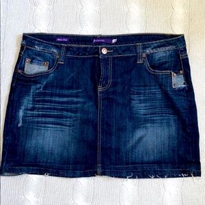 Vigoss Distressed Denim Mini Skirt